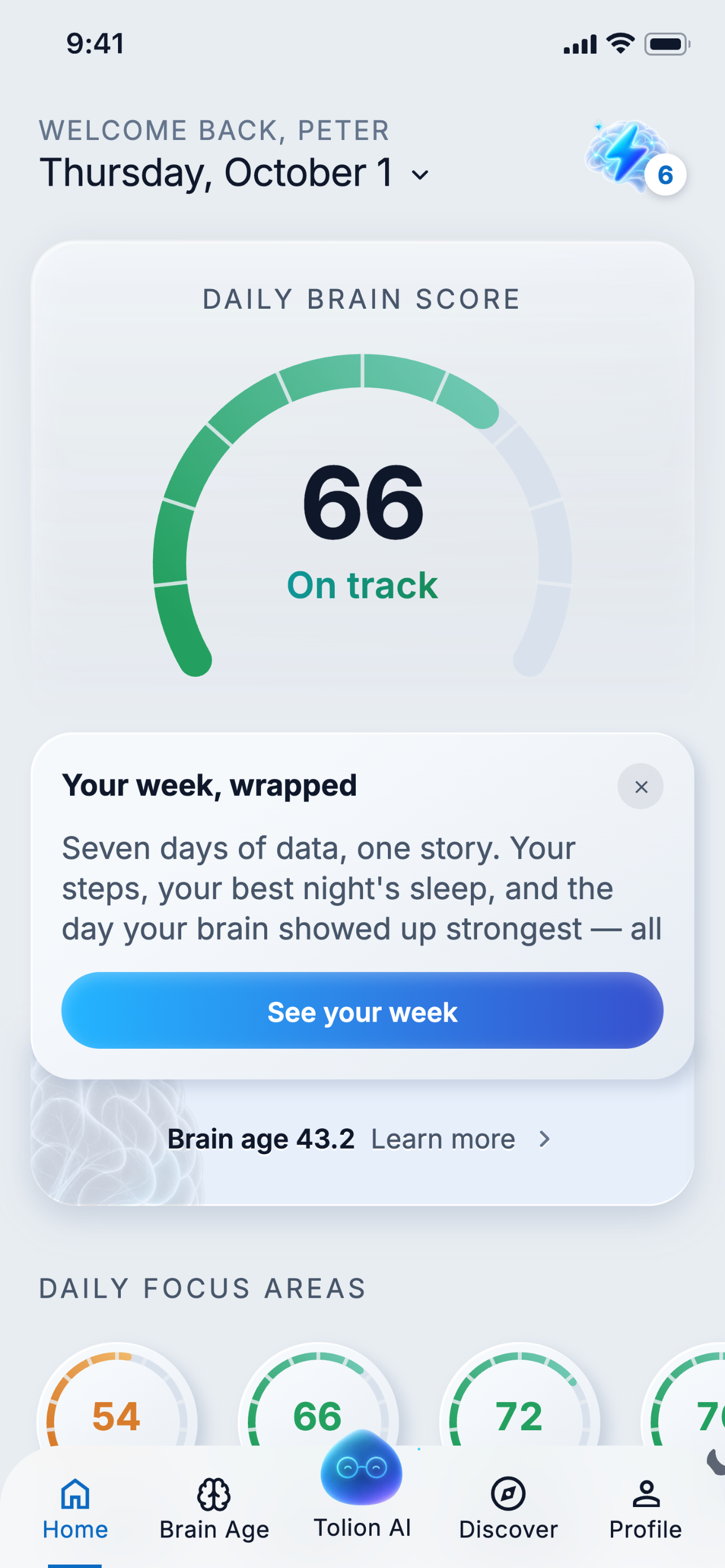 Tolion Daily Brain Score